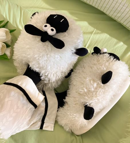 Fuzzy Sheep Slippers House Slippers for Women Fluffy Furry Cute Animal Women's Warm Winter Slipper Indoor 20253