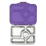 Yumbox Presto | Edelstahl Brotdose mit 5 Fächern | PERSONALISIERBAR | auslaufsicher | für Schule, Büro, Ausflug (Remy Lavender (ohne Namen))