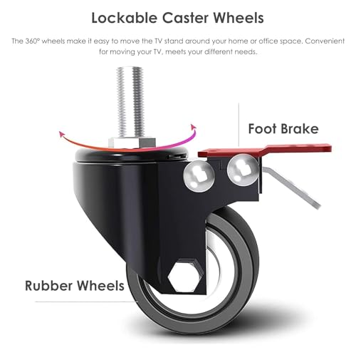 Soporte móvil para TV portátil en ruedas para 50-75 pulgadas miniatura 6