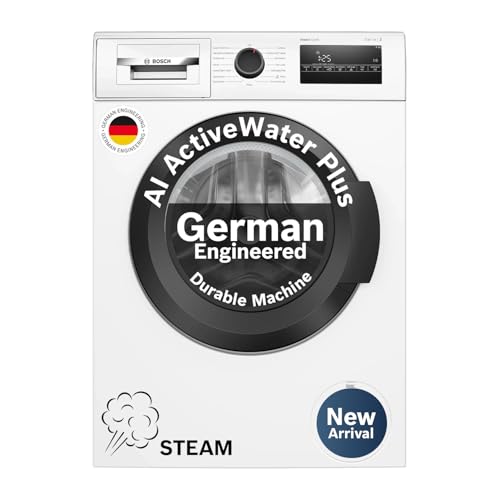 Image of Bosch 8 kg 5 Star Front Load Fully-Automatic Washing Machine, AI ActiveWater, 15 Wash Programs, Removes 99.9% Germs with Steam, No Tangle or Wrinkle,White, WAJ28260IN