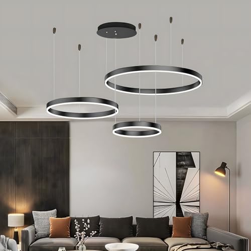 Lustre LED Moderne DIY Cercle éclairage suspendu télécommande intensité variable - 6