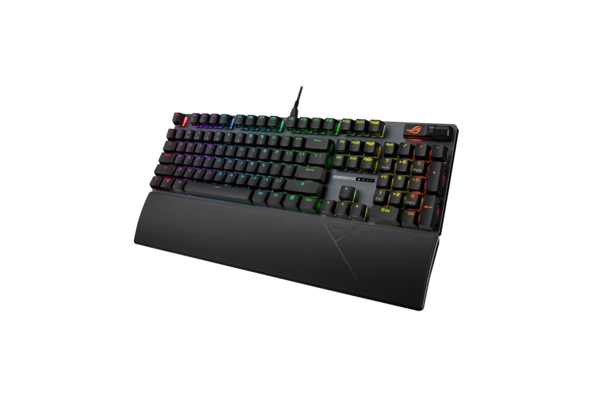 ASUS ROG Strix Scope II X – Clavier Gaming Mécanique AZERTY – Switchs ROG NX Snow V2, RGB, Touches Streaming, Molette Multimédia – Repose-Poignet – Noir