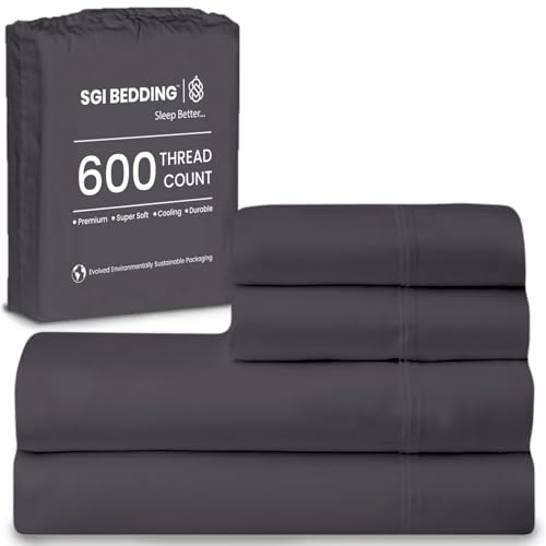 SGI bedding 100% Egyptian Cotton Sheets Full XL Size – 600