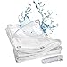 QOFLY Wasserdicht Abdeckplane mit ösen, 0.4mm PVC Transparent Plane für Gärten, Pflanzen, Grill, GewäChshaus, Pet Dach Tarp Vordächer und Planen, 1.2 m x 1m