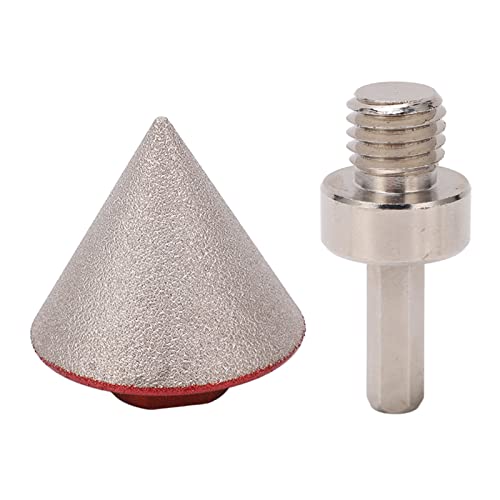 Diamond Chamfer Bit:with Converter and 60 Degree Angle Cone Chamfer Milling Bit, 5/8 to 11 Thread,Ideal for Marble and Glass(48MM) (5/8 to 11in)