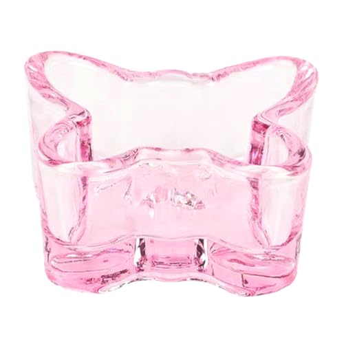Ipetboom plato para monómero de acrílico en vidrio rosa mariposa miniatura 1