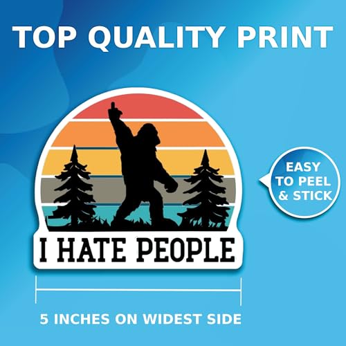 Calcomanía Bigfoot I Hate People para auto y laptop, pack de 2 unidades 3