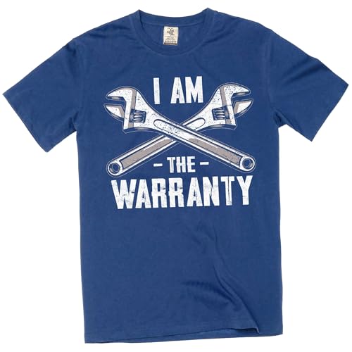 Mens Funny I am The Warranty T-Shirt DIY Garage Mechanic Humor tee (X-Large Navy Blue)
