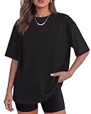 GAYHAY Black Oversized Tshirts for Women - Summer Spring Tops Short Sleeve Tee Shirts Fashion Casual Workout Clothes 2026
