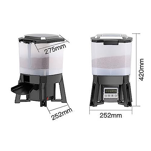 Alimentatore automatico per pesci, energia solare, capacità 6 l, design con dispersione a 120°, timer intelligente per acquari e stagni interni ed esterni