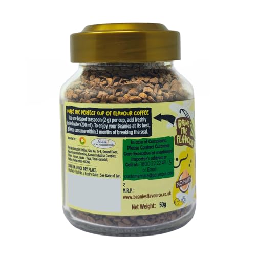 Image of Beanies Very Vanilla Flavoured Instant Coffee | 50g | Freeze Dried Coffee with Smooth Vanilla