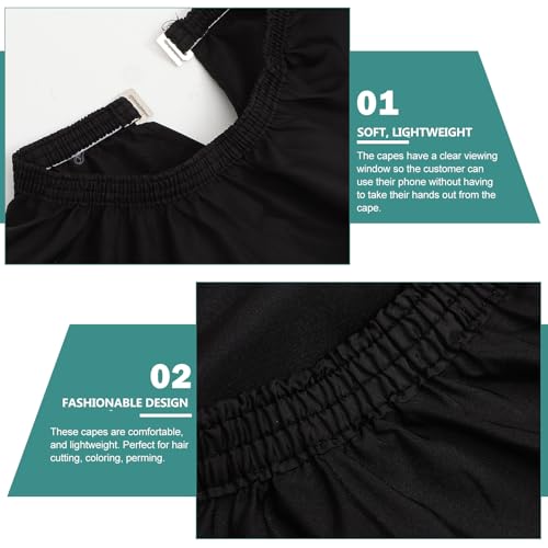 Capa impermeable para peluquería FOMIYES con ventana, capa para corte de cabello, capa profesional para peluqueros adultos miniatura 3