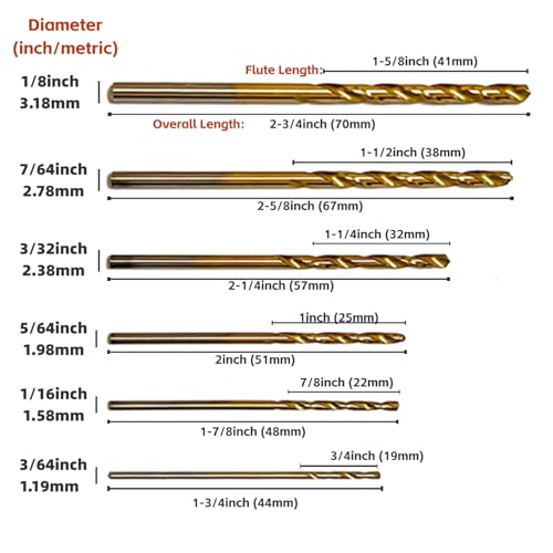 Jfogo JF-TDM 60Pcs Mini Titanium Twist Drill Bit Set thumb #1