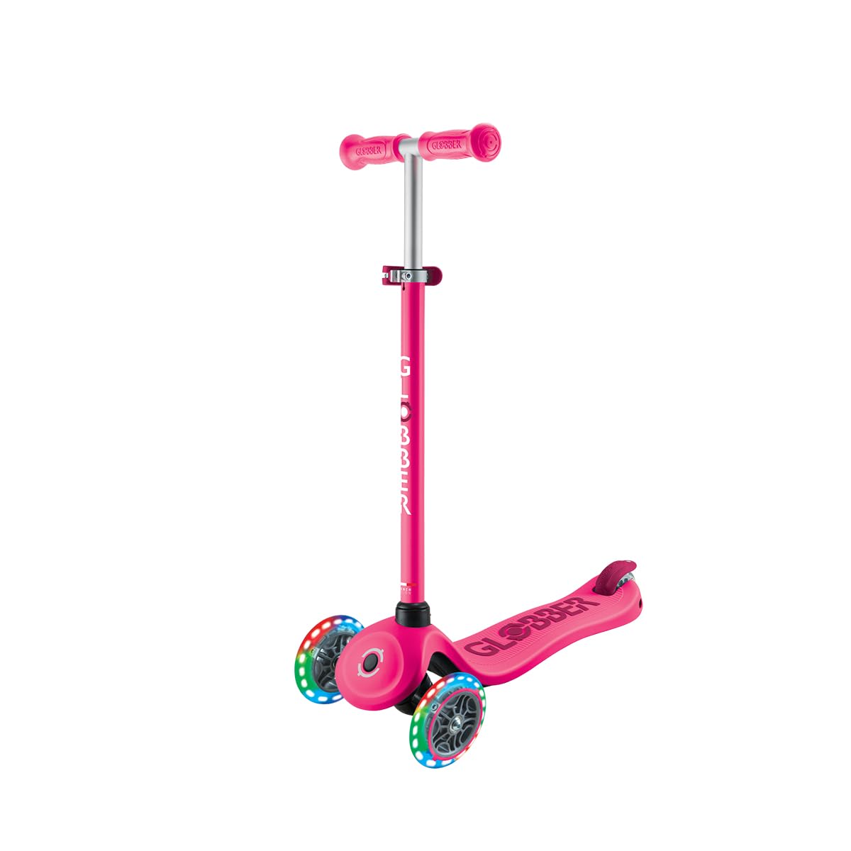 Globber - GO•UP Sporty Lights - Trottinette évolutive 3 Roues avec siège, pour Les Enfants de 15 Mois à 6 Ans, Rose