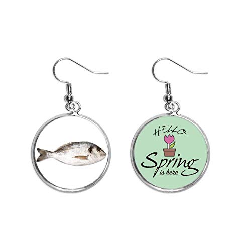 Pendientes de primavera con pescado rojo de mar y colgante decorativo