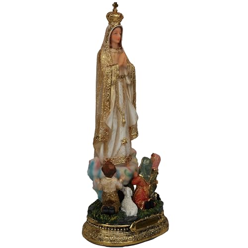 Virgen de Fátima Estatua en Resina 12 pulgadas miniatura 4