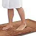 Genteele Memory Foam Bath Mat Non Slip Absorbent Super Cozy Velvet Bathroom Rug Carpet (17 inches X 24 inches, Brown)