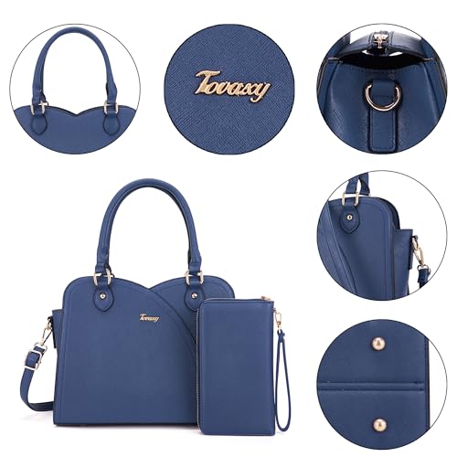 Purses for Women Top Handle Satchel Handbags Shoulder Bag Messenger Tote Bag Purse Wallet Set 2pcs - Image 6