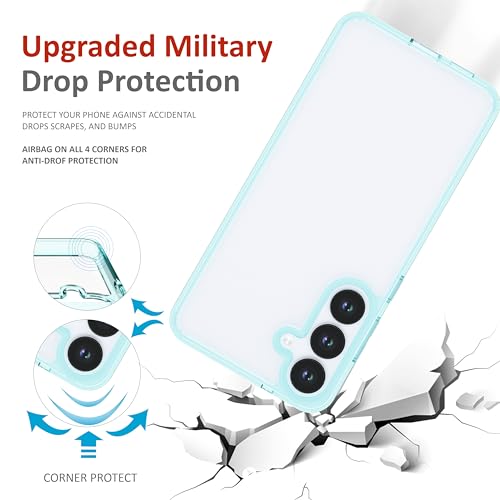 Image of Case for Samsung Galaxy S25 Plus, [Anti-Yellowing Technology] [Military Grade Drop Protection] Shockproof Slim Hybrid Phone Case for Samsung Galaxy S25 Plus 5G - Crystal Aqua Blue