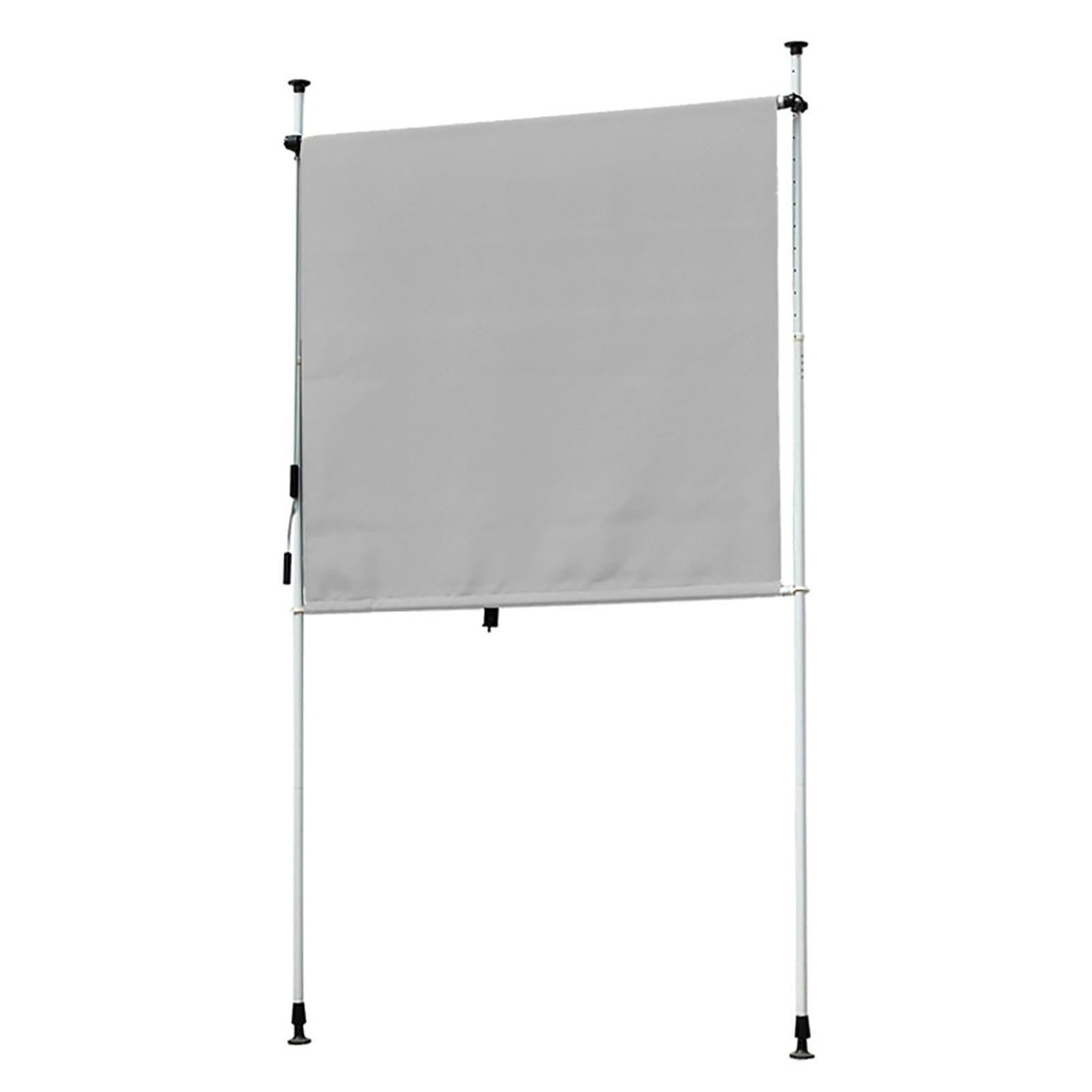 Tenda a rullo retrattile per esterni, con manovella manuale, resistente ai raggi UV, altezza regolabile, per portici e patio, grigio chiaro, 200 cm / 78in