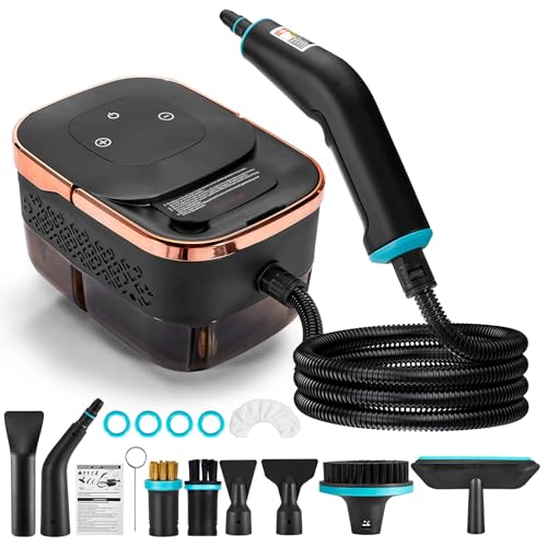 CarBole Nettoyeur à Vapeur Portable Haute Pression 2500W,4 Bars,Réservoir d’eau de 1250 ml,Temps de Chauffage de 15s,Contrôle de la Vapeur Réglable en...