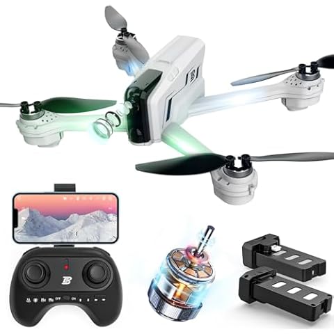 BEZGAR Drone with Camera for Adults 4K, RC Quadcopter with Brushless Motor, Optical Flow Positioning, Auto Hover, One Key Start/Land, 2 Rechargeable Batteries, FPV 5G Drones for Adults, BD102 Cover