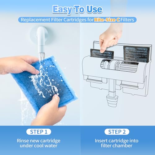 Image of Umlecoa 8 /16 /32 Pack Rite-Size C Filter Cartridges Compatible with MarineLand Penguin PRO Power Filters 275 /375 & Original Penguin Power Filters 200 /350 - Rite-Size C Replacement Filter Cartridges