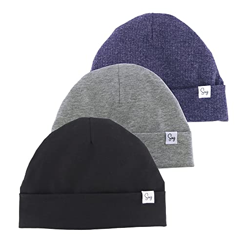 Image of Jersey Beanie Hat for Newborn Baby Boys Girls Silky Satin Lined Hats Bonnet Toddler Infant Little Kids Beanies Caps