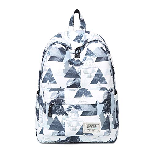 Joymoze Mochila Escolar Unisex Impresión Moderna Impermeable Mochila Escolar Linda para Chicos y Chicas Triángulo Blanco