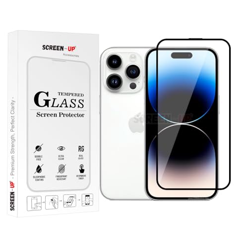 Image of ScreenUp Tempered Glass For Apple iPhone 14 Pro - Ultra Clear, 9H Scratch Resistant, Full Coverage, Easy Install Screen Protector