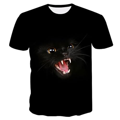 CHSLO Mens 3D Print t-Shirts Unisex T-Shirt Cat Animal Men's 3D Printed Short Sleeve T-Shirt Casual Short Sleeve Cat Round Neck Loose Top