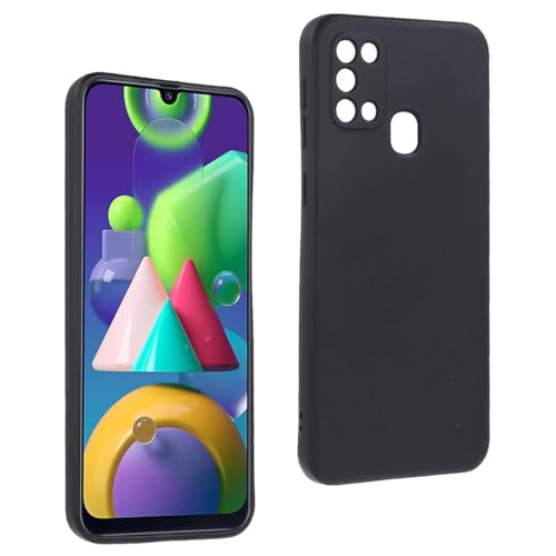 REY Funda Carcasa para Samsung Galaxy M21s - M31, Anti-Deslizante Negra, Elegante y Ligera, TPU Flexible Premium