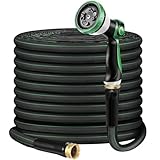 Torioweg Garden Hose 50FT – Lightweight Water Hose 3/4”, Flexible Hose with 10 Sprayer, Burst-Resistant, Anti-Kink for Outdoor Use, Watering(Green)