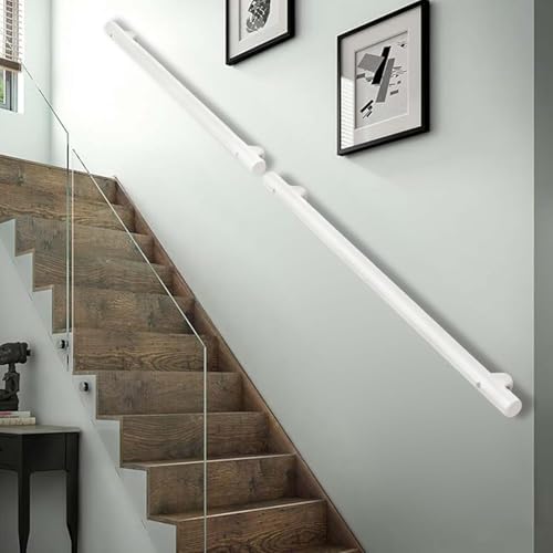 Rampe extérieure blanc mat pour sécuriser les marches de l'entrée