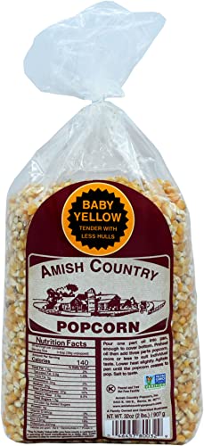 Amish Country Popcorn Baby Yellow Kernels 2 lb Bag
