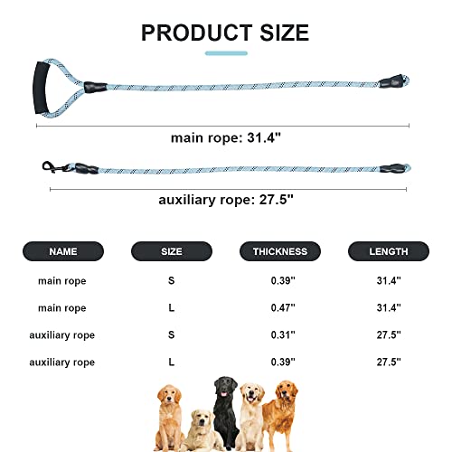 4 Dog Leash, Reflective Heavy Duty Four Way Dog Leash, Suitable For All Types Of Dogs, Multiple Dog Leash, 360° Swivel Tangle Free With Comfortable Handle, Support Add To Multiple Rope, Blue #TOP1