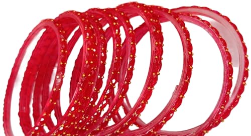 Image of JPS Plain and Glossy Finished Raindrop Glass Bangles Set for Women & Girls | Traditional Ethnic Chudi for Wedding, Party & Regular- Set of 12 Pcs of One Colour | Wedding Special