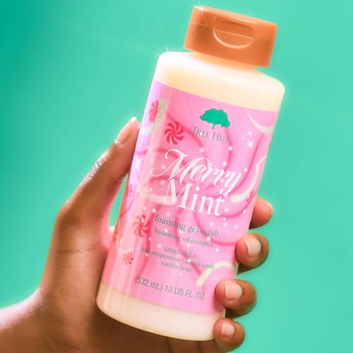 Image of Tree Hut Merry Mint Wash, Gently Cleanses and Leaves Skin Looking Fresh and Radiant, Body Wash, Limited Edition Holiday, 18 Fl Oz
