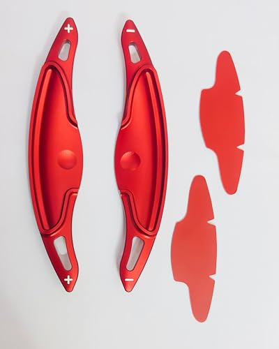 Image of AUTO MT Red CNC Metal Paddle Shifter Extensions Compatible with Hyundai I-20 N-Line Venue N-Line Creta N-Line Interior Styling Parts Car Paddle Shifter Covers.