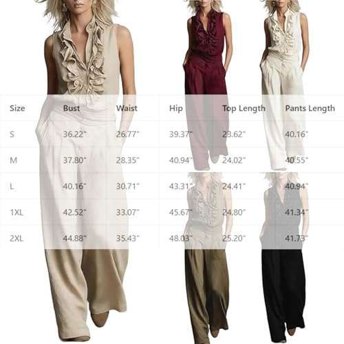 Conjunto de lino para mujer holgado que soluciona los días de calor con elegancia diaria 2
