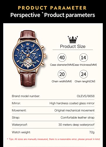 OLEVS Men's Casual Fashion Waterproof Gold Stainless Steel Band Quartz Gold Watches Gifts for Men