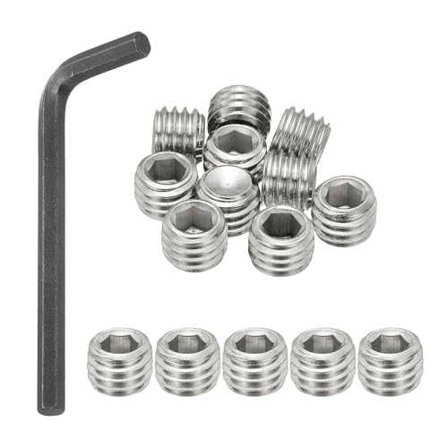 Vis sans tête à six pans creux 1/2-13 x 3/8 en acier avec clé, lot de 10 pièces PATIKIL