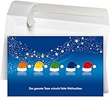 50 Premium Weihnachtskarten inkl. Umschläge, Set: 50 Stck hochwertige Klappkarten WK16192 (Querformat 19x12 cm groß) für originelle Grüße an Firmen und Kunden