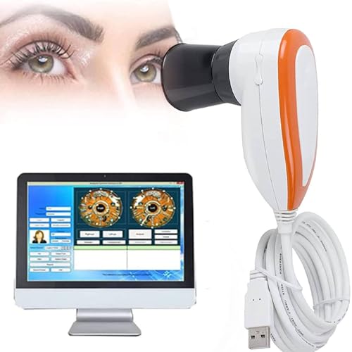 ToayNia Cámara De Análisis De Iris, Analizador De Cámara De Iridología, Analizador De Lámpara Izquierda/Derecha/USB con Software De Iris, con Software Pro Iris, para Salón De Belleza