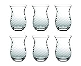 Pasabahce, 42371, Galata Optikli, bicchieri turchi da tè, grandi, 6 pezzi, con effetto vortice