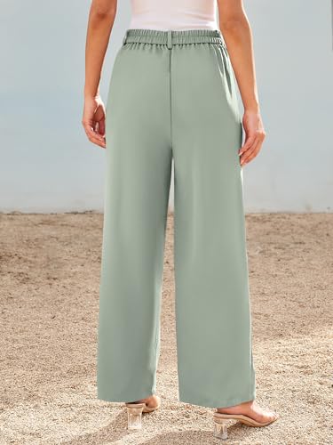 Image of LILLUSORY Womens Wide Leg Dress Work Flowy Pants Business Casual Outfits