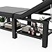 30.5'' Wide × 75'' Long Folding Stationary Massage Table with Backrest and Storage Space for Treatment Table Physical Therapy Table Spa Facial Bed, 6 Square legs, Metal Frame PU Leather - Black