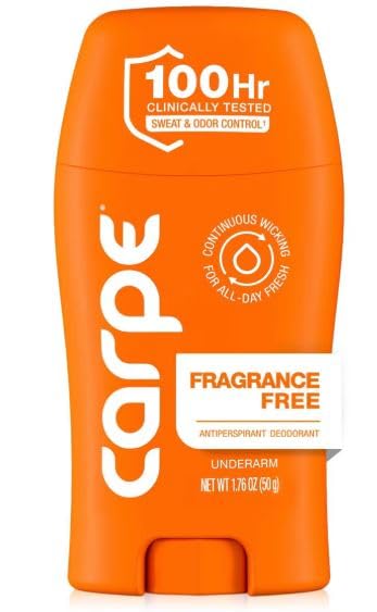 New Carpe 100HR Sweat and Odor Control Antiperspirant Deodorant, Fragrance Free, 1.76 oz