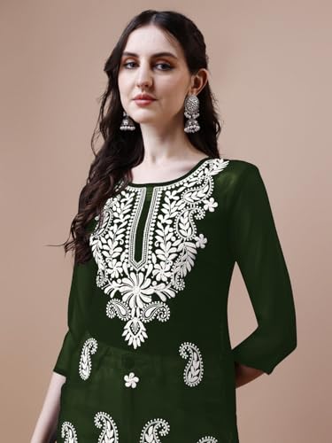 Image of EthnicJunction Women's Georgette Straight Fit Tunic Tunic
