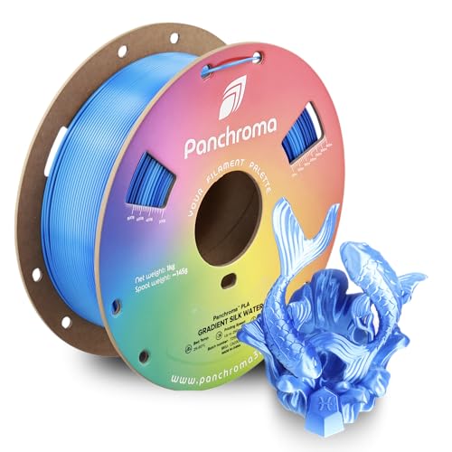 Polymaker Panchroma Gradient Silk PLA Filament 1.75mm, 1kg, Water | Neatly Wound, High-Gloss Finish PLA, Easy Print &amp; Smooth Feeding, Compatible with Bambu Lab &amp; Most 3D Printers
